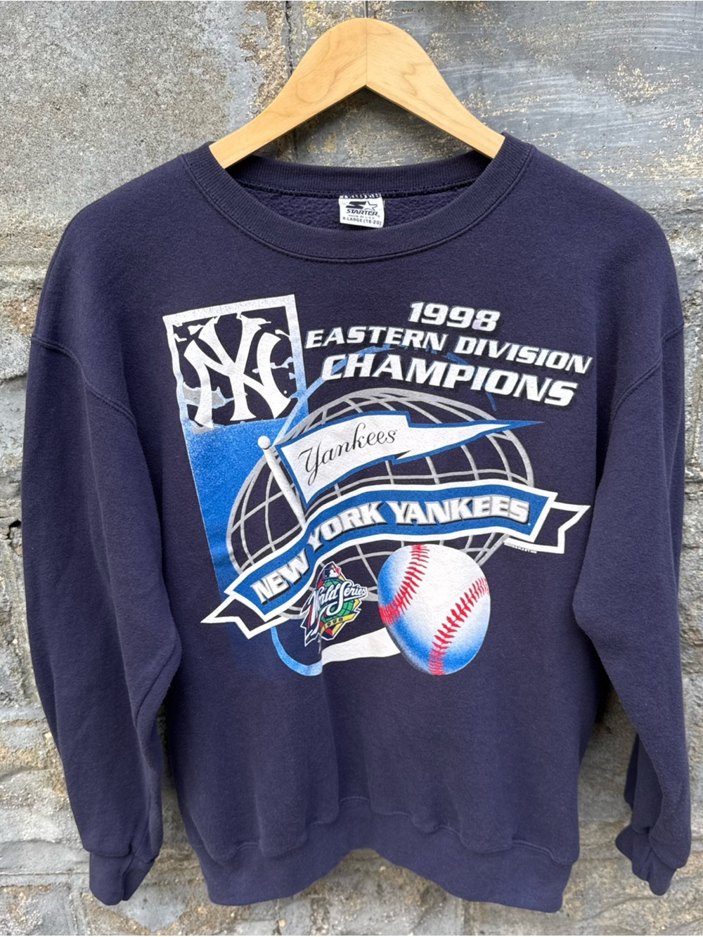 Vintage New York Yankees 1998 World Series Champions Crewneck Sweatshirt Starter